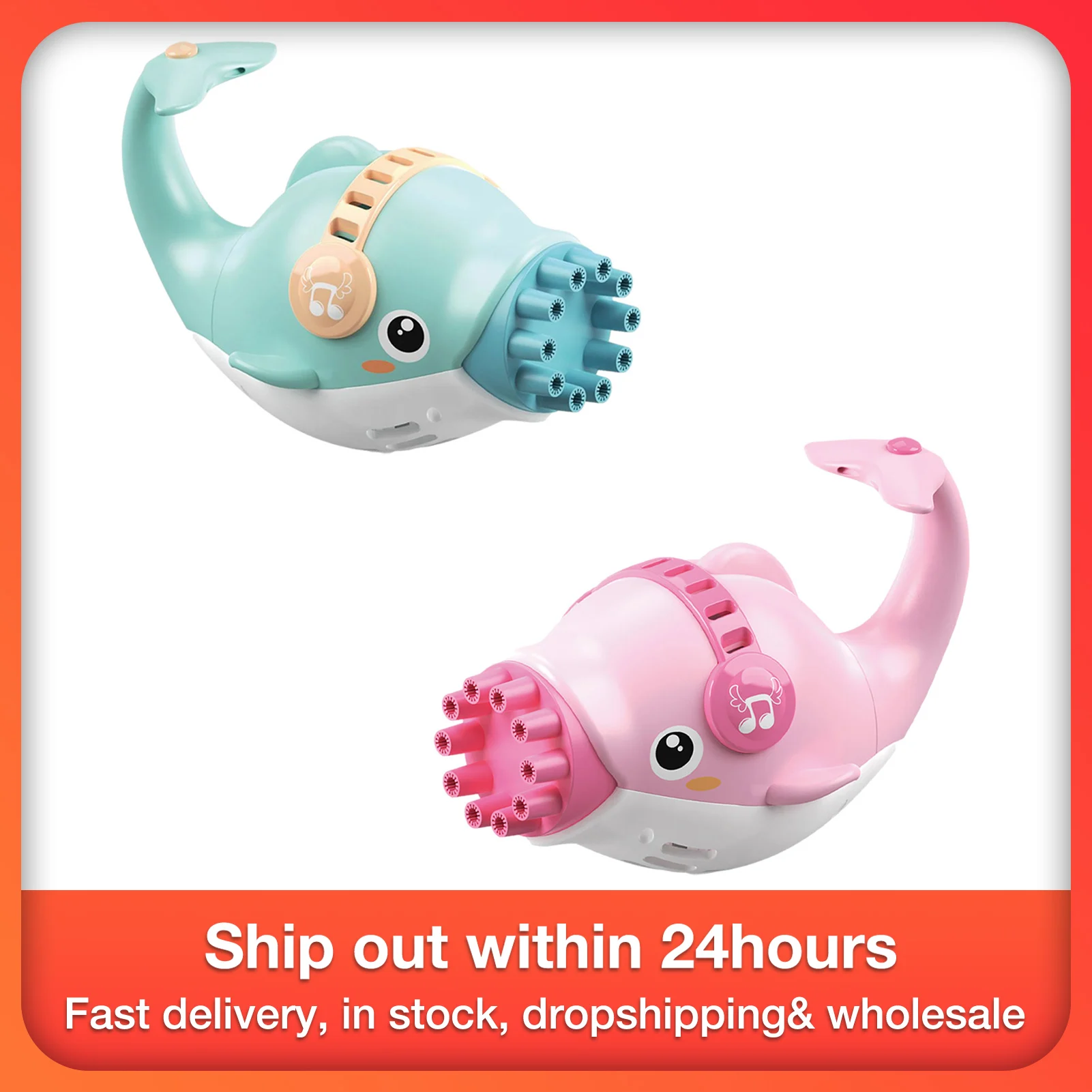2021 Gatling Cute Dolphin Bubble Machine Multifunctional Automatic Make Blower Electric Maker With Cold Fan Mode |
