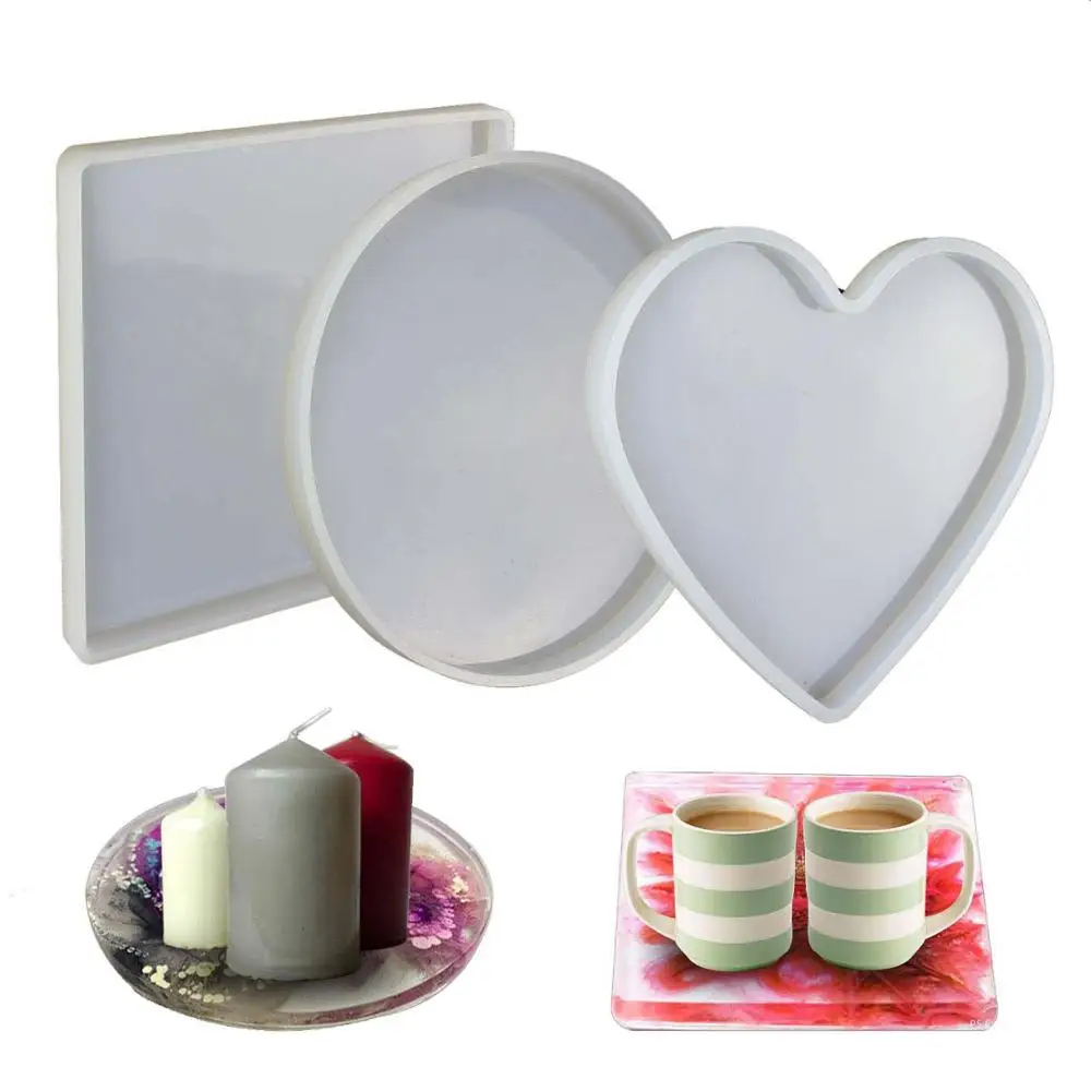 

Large Epoxy Resin Mold Silicone Round Square Coaster Silicone Molds Polymer Clay For Crafts Jewerly Soap Making Cake Decorating