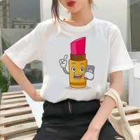 cartoon lipstick summer printed female tshirt funny harajuku t shirt summer fashion tshirt girls tops tees female