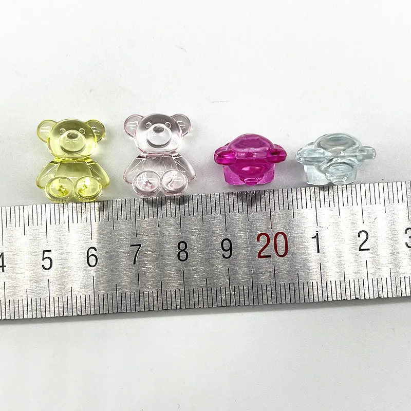 10 шт./лот акриловые подвески в виде медведя с кристаллами для изготовления