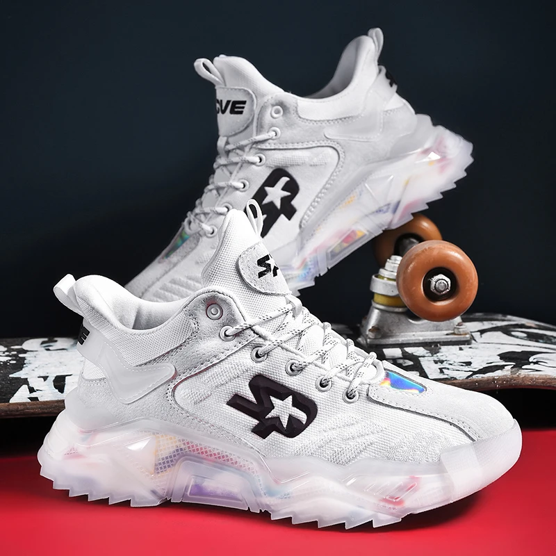 

Men's Chunky Sneakers Light Casual Shoes Outdoor Soft Wear-resistant Reflective Off white Shoes Scarpe Uomo Zapatillas Hombre