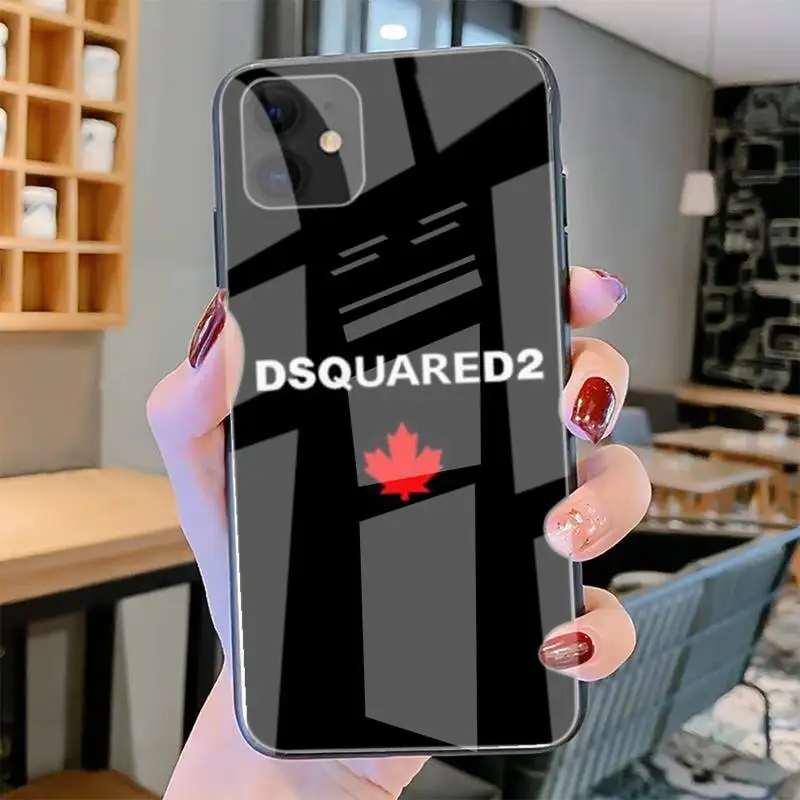 

Maple Leaf DSQUARED2 DSQ2 ICON Phone Cases Tempered Glass For Iphone6plus 6S 7 7plus 8 X XS XSmax XR 11 12 Pro Max 12mini