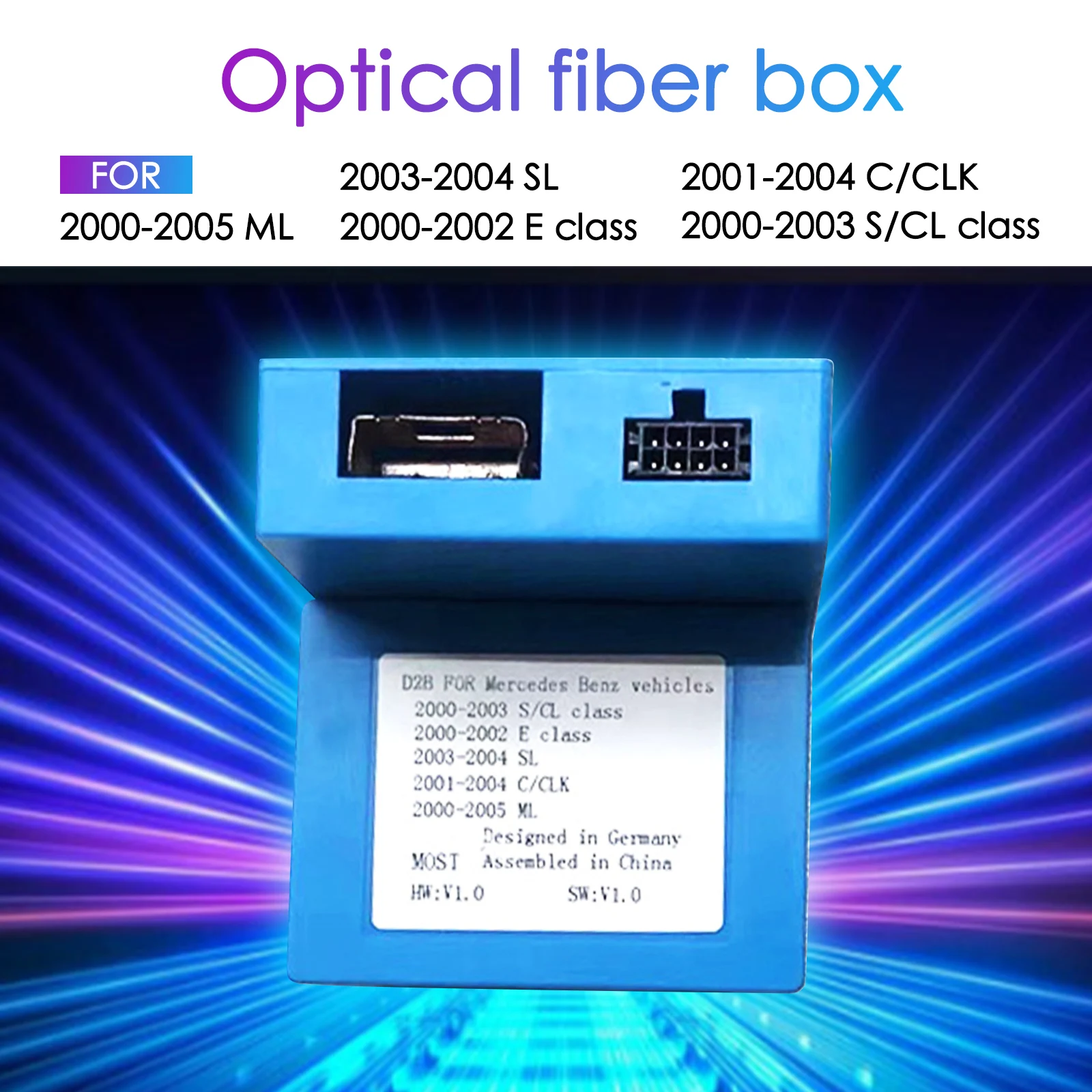 

Car Radio Head Unit Optical Fiber Box For Benz ML GL 2005-2011 Prosche Cayenne Cayman Wire Harness Adapter Android Power Cable