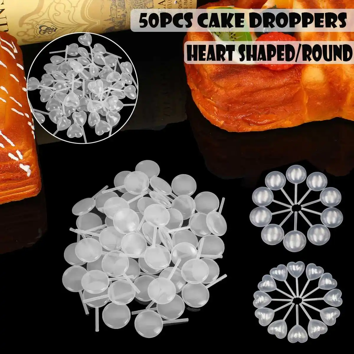 

50PCS Cake Droppers Pipettes 4ml Plastic Pipettes Squeeze Transfer Pipettes for Cupcake Dessert Baking Tools