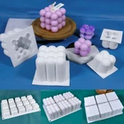 DIY квадратные Пузырьковые силиконовые формы для десертов 3D куб для выпечки муссов форма для торта поднос для торта кухня форма для выпечки в виде свечи гипсовая форма