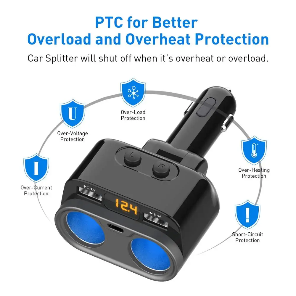 

CDEN mobile phone charger fast charging USB mobile charger PD18w mobile fast Quick charge vehicle voltage monitoring