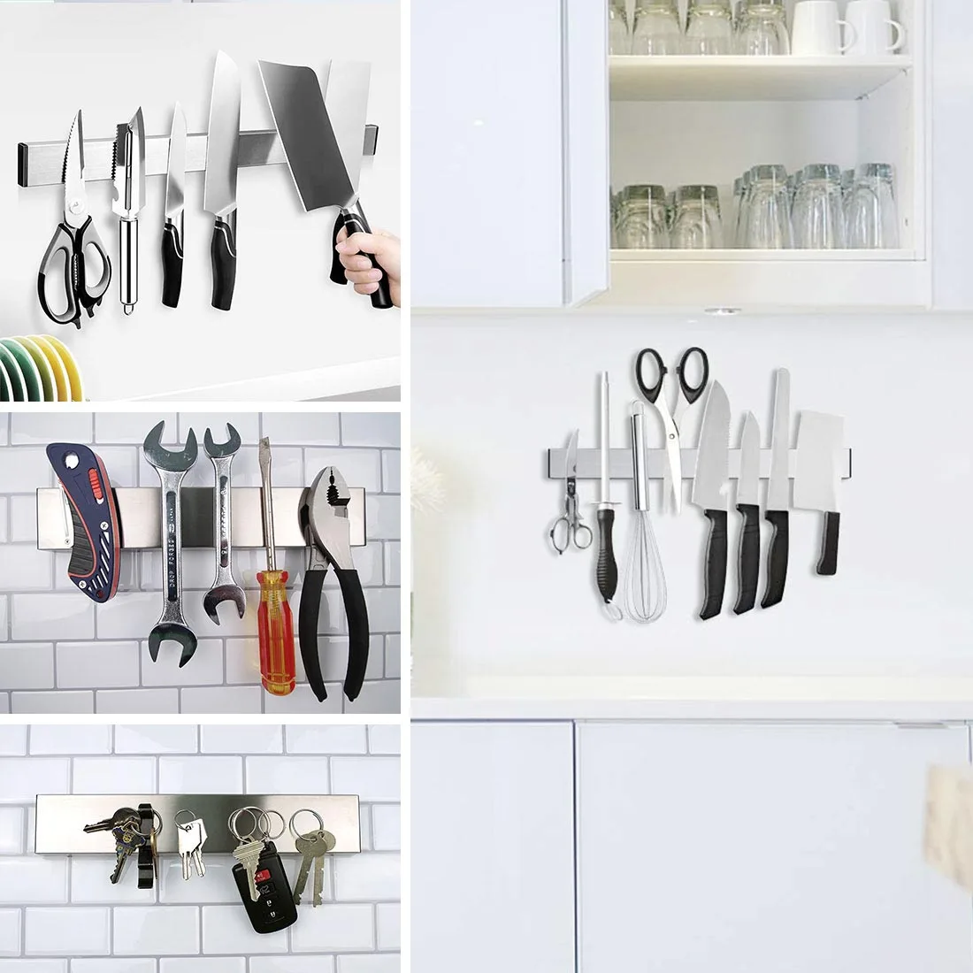 

Magnetic Knife Holder Wall Storage Rack Professional Stainless Steel Knife Stand Home for Knives Kitchen Accessories Organizer