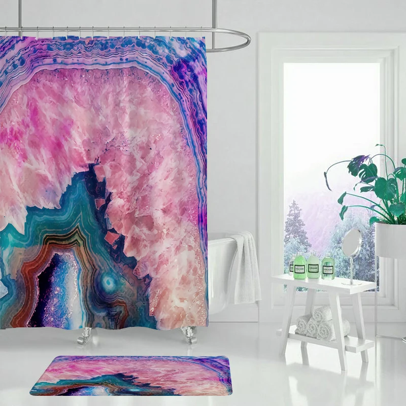 Абстрактная печать занавеска для душа Современная естественная растительная