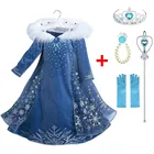 2021 платье Эльзы модное праздничное платье для девочек, одежда для косплея для девочек платье принцессы Анны, Снежной Королевы для дня рождения Детский костюм