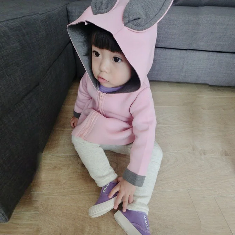 От 1 до 5 лет На весну и осень кофта с длинными рукавами меховые наушники дизайн