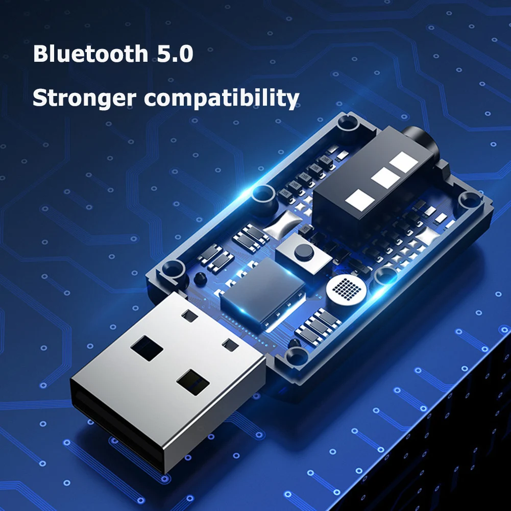 

Wireless USB Bluetooth Adapter 5.0 2 in 1 Mini 3.5mm Jack AUX Music Audio Transmitter Receiver Hands-free for PC Computer