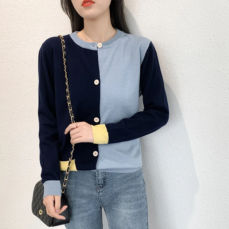 

High-end brand ATTYYWS100% wool sweater ladies round neck knitted cardigan comfortable wild coat sweater New products Authentic