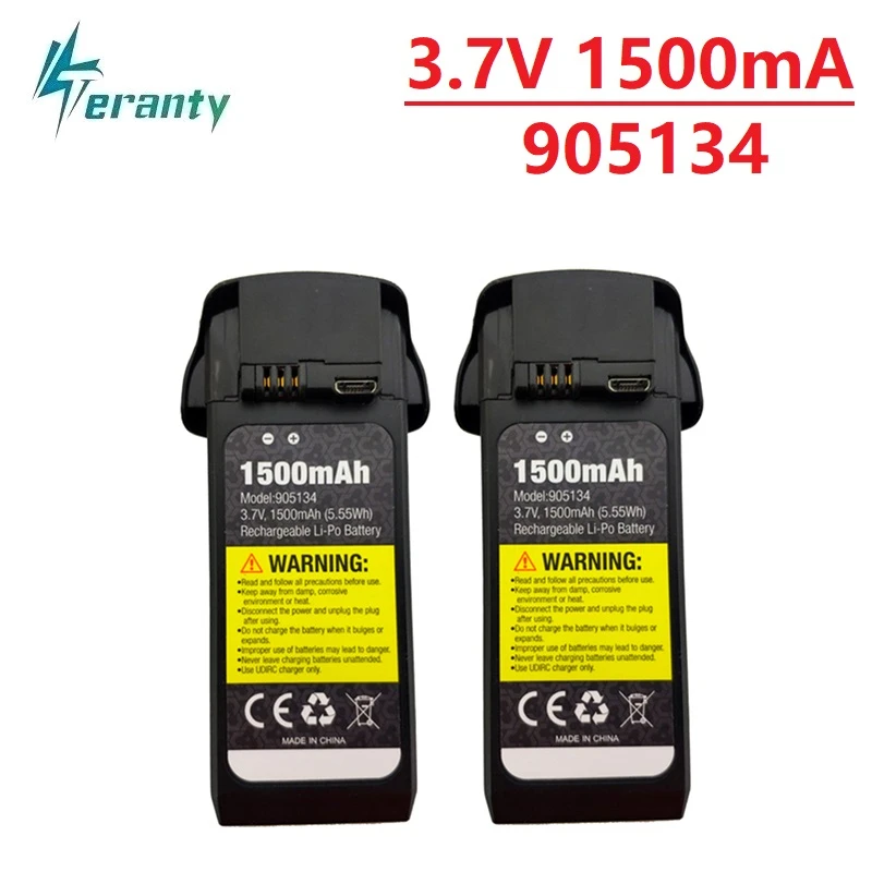 2 шт./компл. 3,7 V 1500mah 5.55wh литиевая батарея для UDIRC U52G D50 Drone для RC Quadcopter вертолет запчасти Drone батарея 905134