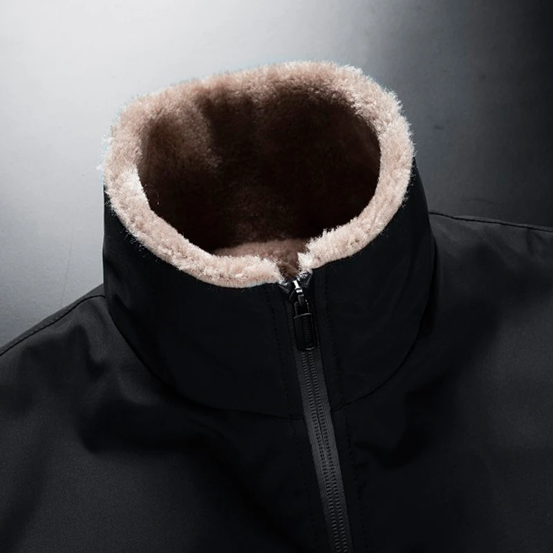 M-5Xl Oversized Fleece Men's Jacket Male Trench Down Coat Loose Classic Windcheater Warm Thick Parkas Jacket for Men