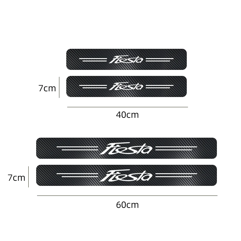 4 шт. наклейки на пороги автомобиля Ford Fiesta focus 2 3 MK2 MK3 MK4 EcoSport Ranger ST line MONDEO |