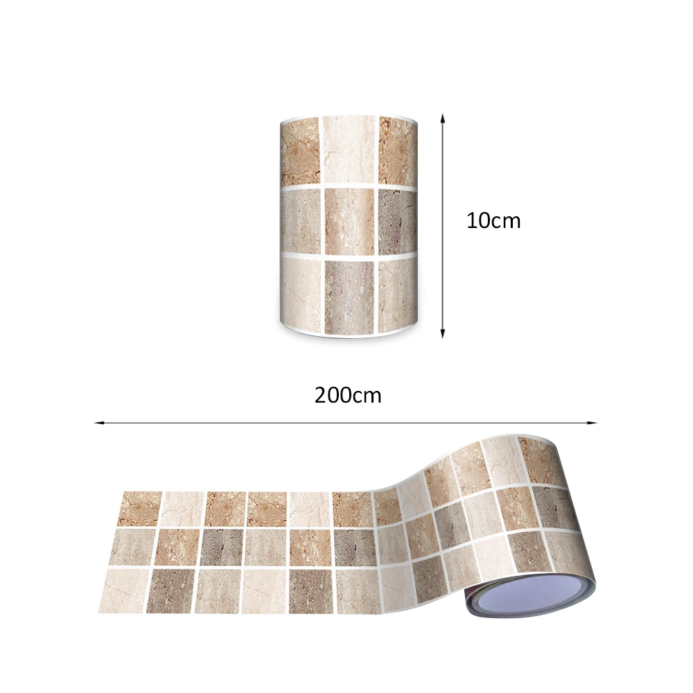 

Funlife Wall Border Building Blocks Easy to Clean DIY Tile Sticker Peel & Stick Oil Proof Removable for Kitchen Bathroom