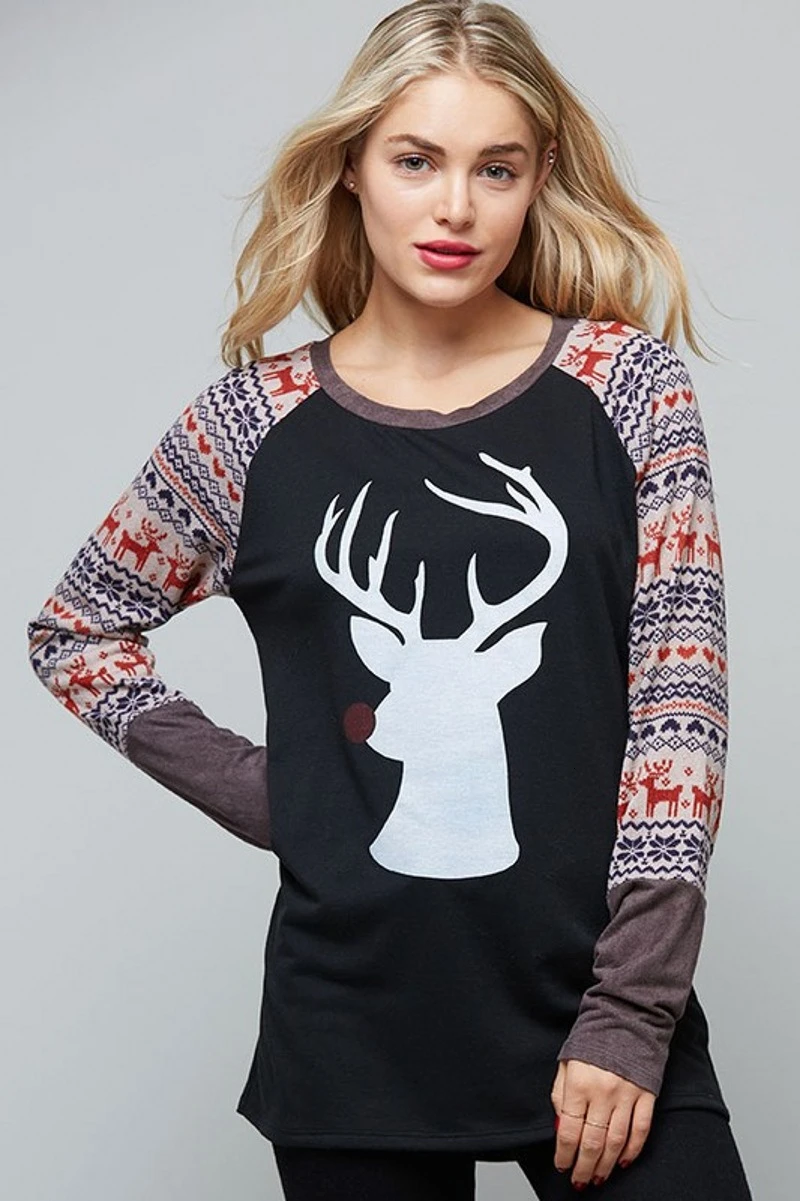 

2019 new fashion christmas sweatshirt funny elk printed grunge tumblr pullovers top vintage christmas gift drop shipping K623