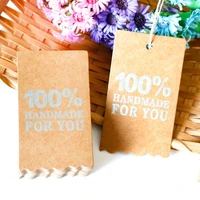 300pcs retro handmade kraft gift tag wedding party decor candy boxes packaging hang tags diy bakery paper cards price labels