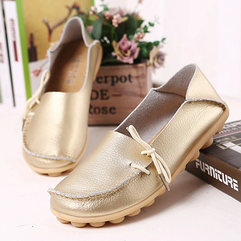 Women Flats Hot Sell Colourful Leather Loafers Ballet Pointed Toe Ladies Shoes Plus Size 44 Zapatos De Mujer | Обувь