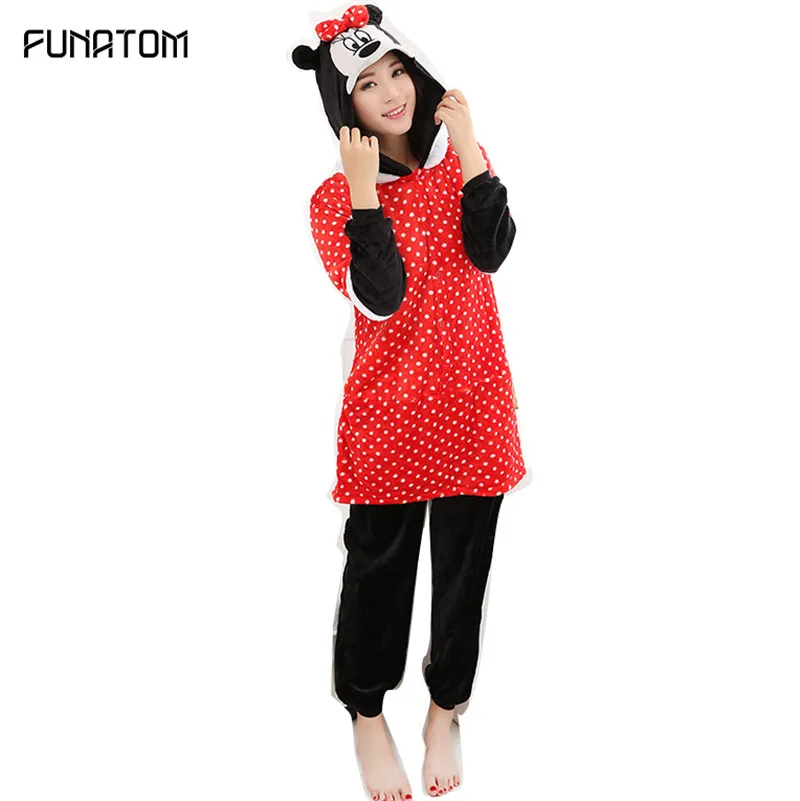 Новые зимние женские и мужские Унисекс Взрослые милые Мультяшные пижамы с