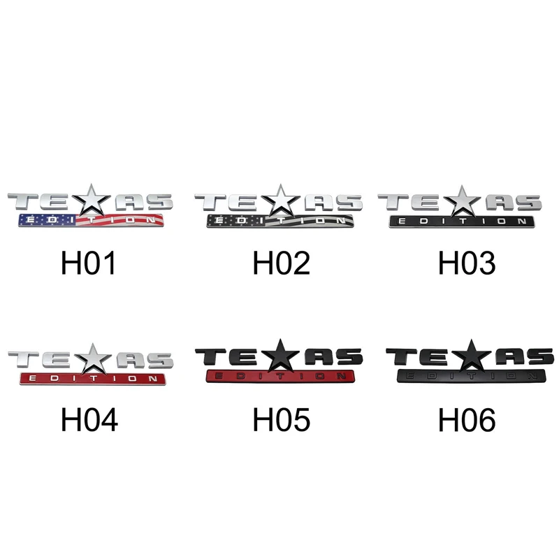

1Pcs TEXAS EDITION Letters US Flag Style Sticker Car Sticker 3D Writing Badge Emblem Decal Auto Accessories Exterior Decoration