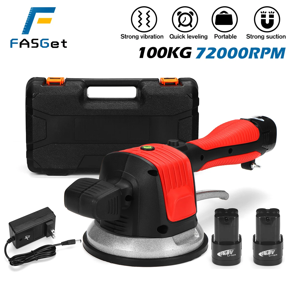 

New 72000r/min 100kg 120x120cm Tiling Plastering Machine Laying Tiles With 1/2 Battery Wall Tile 6 Speed Vibration Leveling Tool