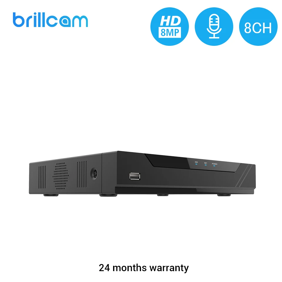 Видеорегистратор Brillcam 8 каналов Мп для Ip камеры 24/7|Видеорегистратор
