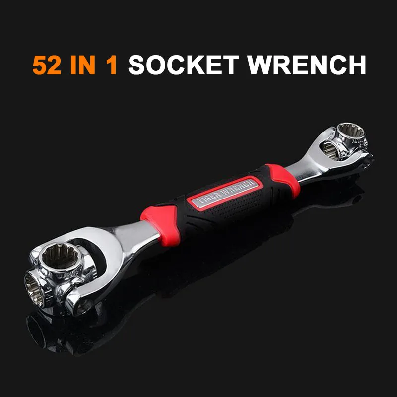 

48-in-1 Tiger Wrench Hand Tools Socket Works With Spline Bolts Torx 360 Degree 6-Point Universial Furniture Car Repair Spanner