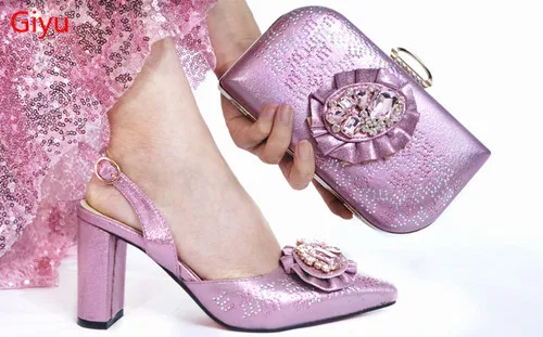 

Doershow Новое поступление, африканская Свадебная фотообувь, розовая Итальянская обувь с подходящими сумками, нигерийская вечерние вечеринка!