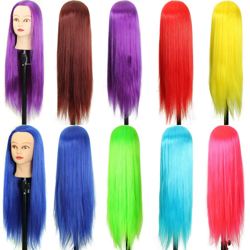 Missqueen манекен головы красочное синтетическое волокно с парикмахерской