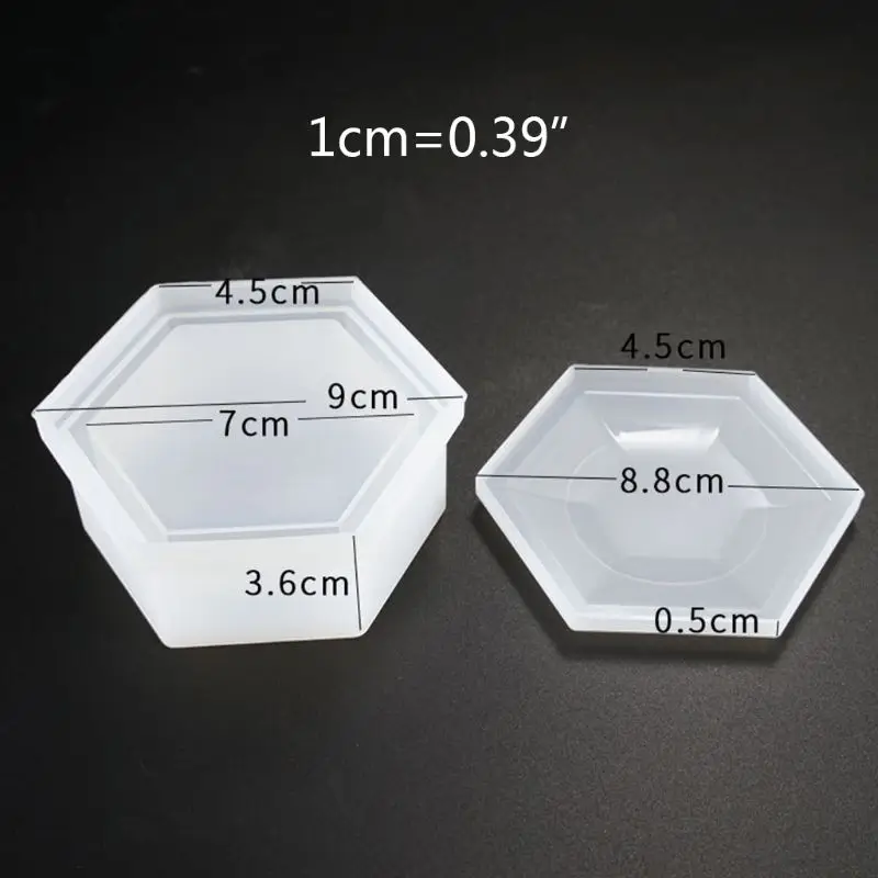 

Hexagon stripe storage jewelry box DIY crystal Epoxy Resin Mold Silicone storage box mold Jewelry Making Tools