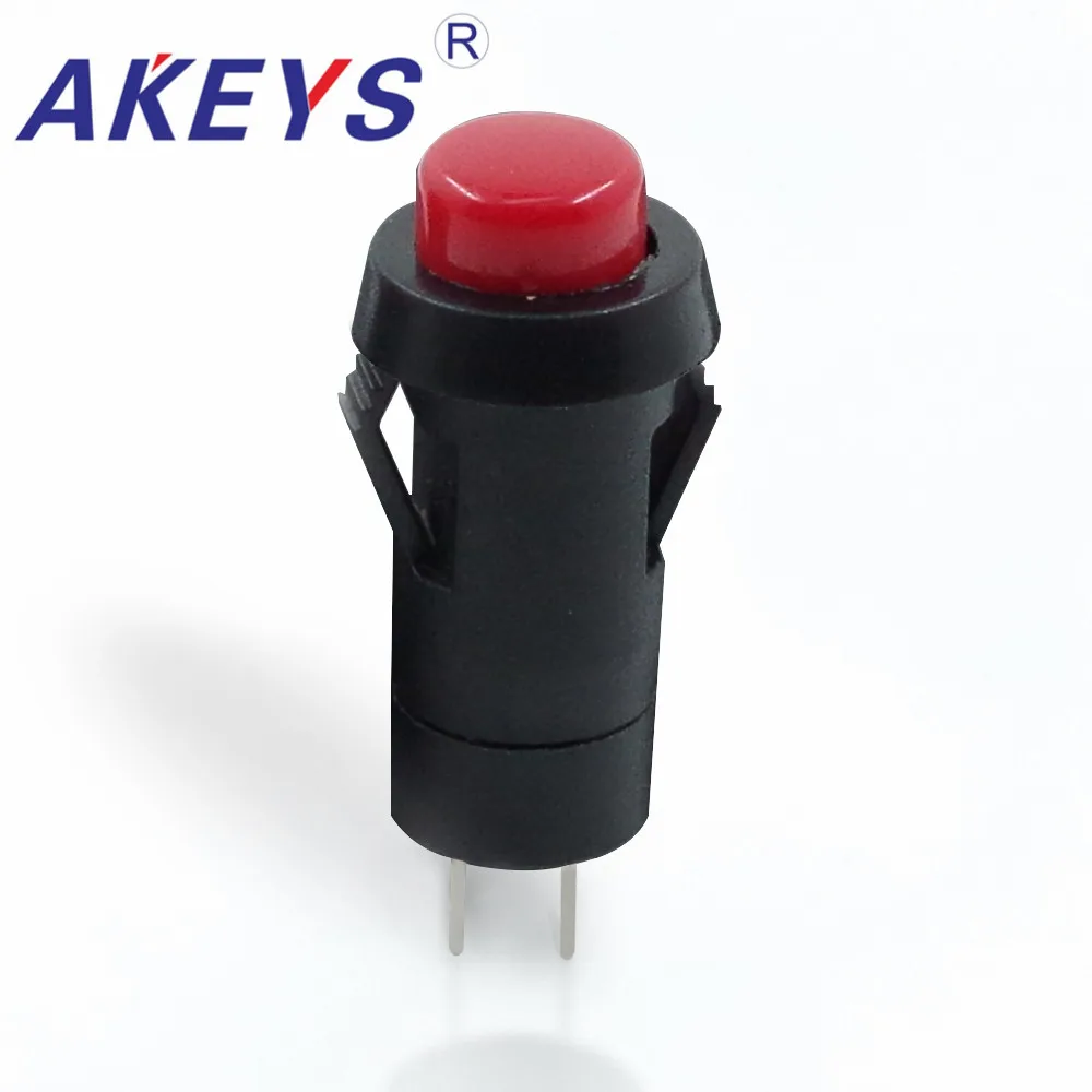 

10PCS DS-211-K 8mm Red button with no thread plug and plug power button switch