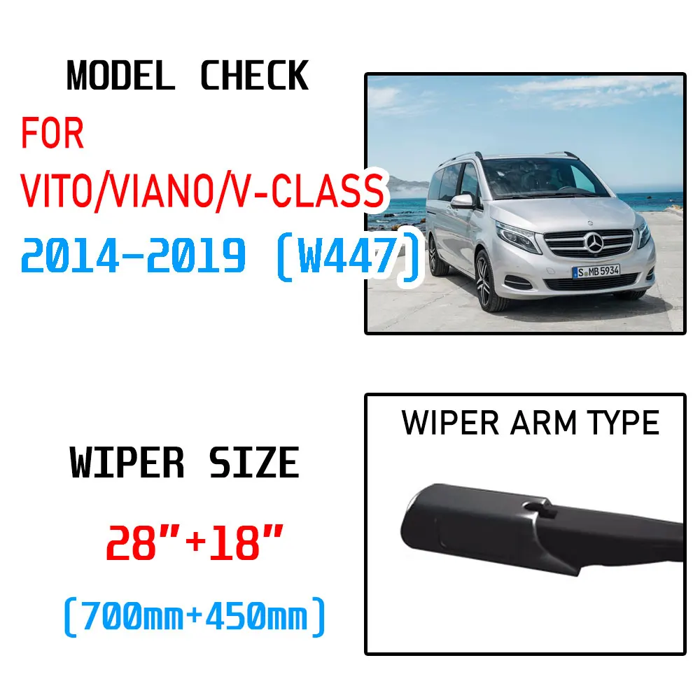 Щетки стеклоочистителя для Mercedes Benz Vito Viano V Class 2014 2015 2016 2017 2018 2019