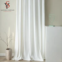 modern white velvet blackout curtain window for bedroom luxury soft thick curtains for living room home decoration custom made
