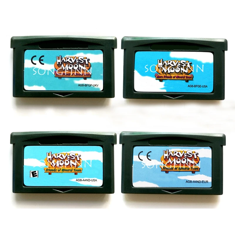 32 Bit High Quality for Harvest Moon More Friends of Mineral Town English Edition Video Game Cartridge USA Version Game Card