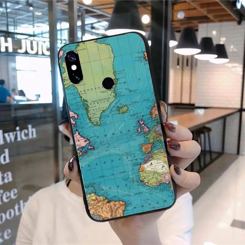 

Travel Map Ailplane Road sign Phone Case For Xiaomi Redmi 7 8 9t 9se k20 mi8 max3 lite 9 note 9s 10 pro