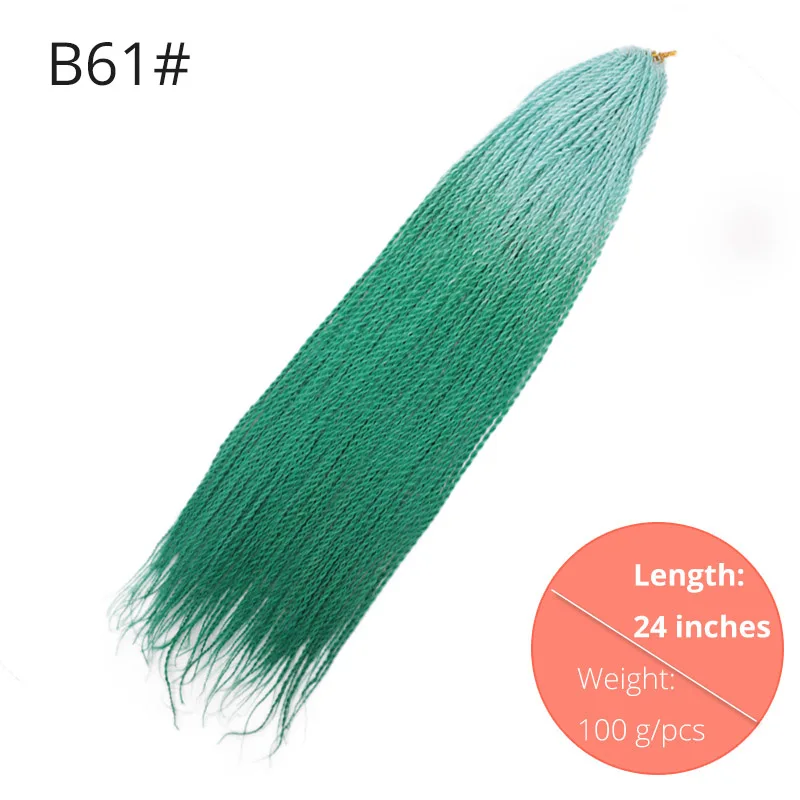 B61 AISI BEAUTY Ombre Senegalese завивка, плетение волос 14 18 24 дюймов Синтетические косички для наращивания крючком наращивание волос Черный Коричневый Женский - Цвет: B61