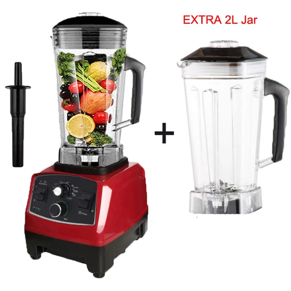 Timerred2Ljar Таймер BPA бесплатно 3HP 2200 Вт Сверхмощный коммерческий блендер, миксер, соковыжималка, высокая мощность, Кухонный комбайн, ледяной смузи, бар, блендер для фруктов - Цвет: Timerred2Ljar