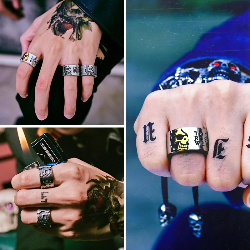 Мужское кольцо с полускелетом Wolfman дизайнерское из нержавеющей стали в стиле