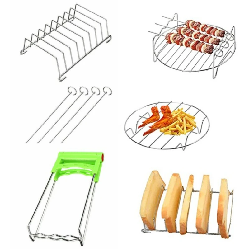 

Аксессуары для фритюрницы QXNA, 1 комплект, 8 дюймов, 12 штук для всех фритюрниц, антипригарное покрытие из нержавеющей стали без БФА