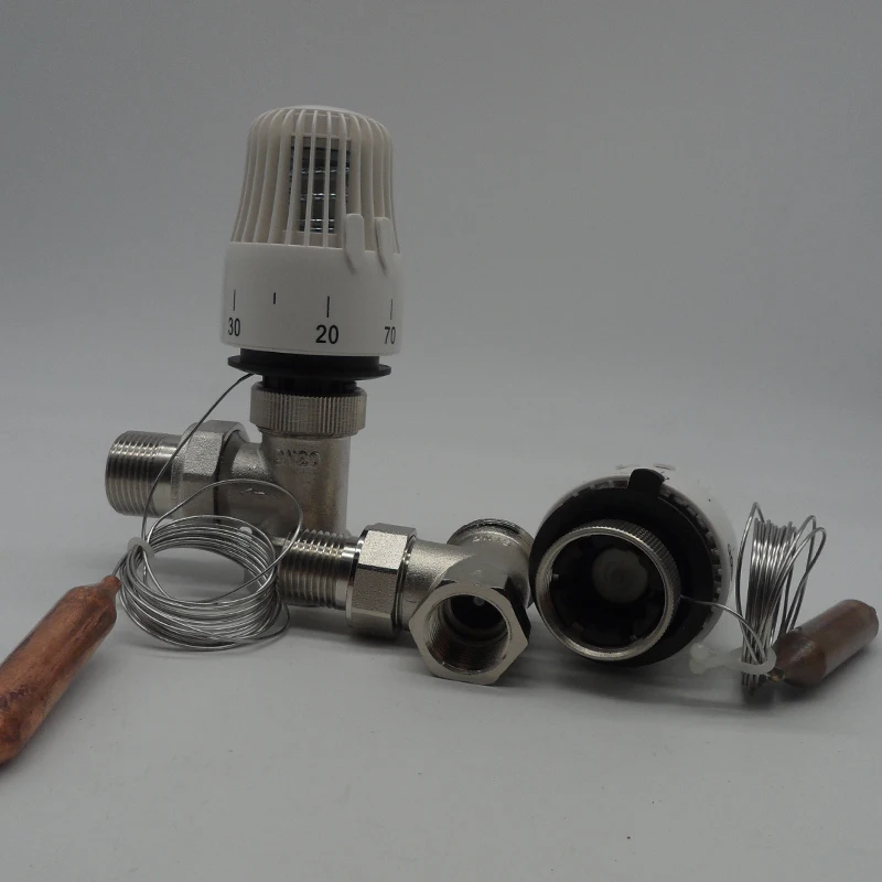 

Brass 2 way Angle thermostatic radiator valve for heating system temperature controller valve energy save 30-70degree