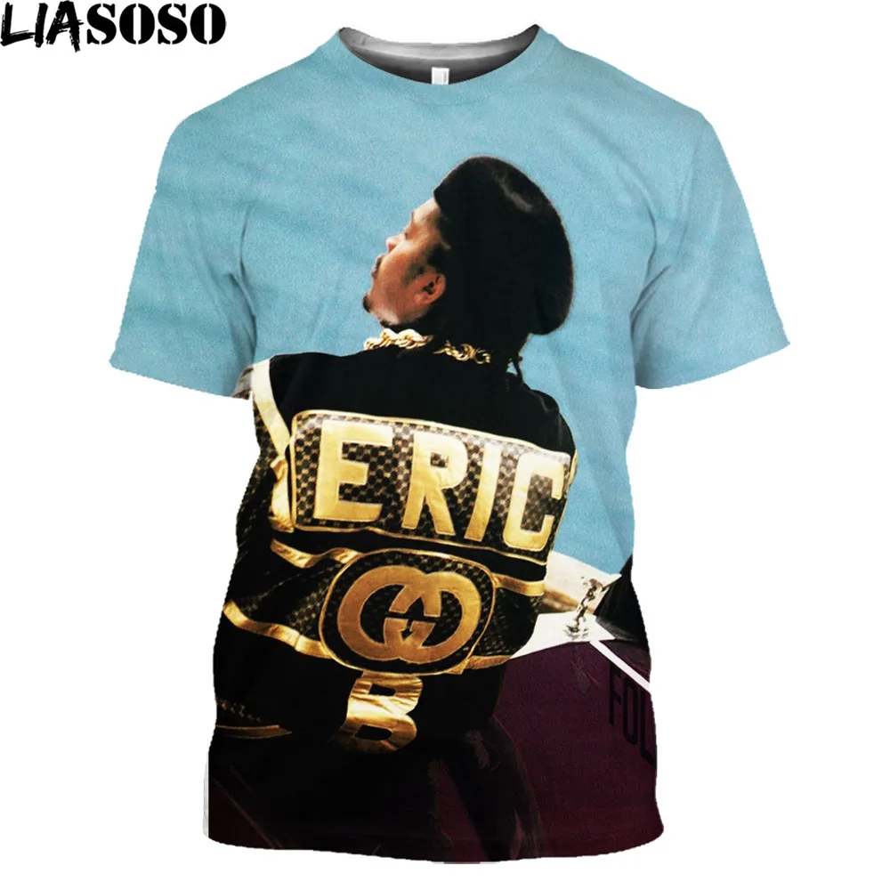

LIASOSO Eric B & Rakim 3D Printed T Shirt Men Music Group Harajuku Shirt Rapper Rock Hip Hop Plus Size Tops Breathable Rap Tees