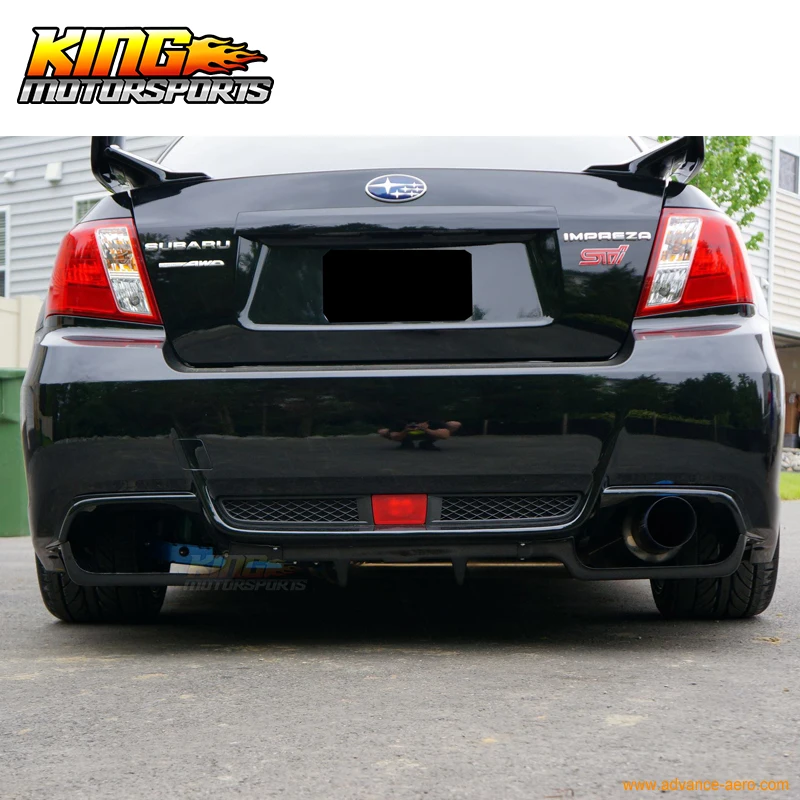 

Fit For 11-14 Subaru Impreza WRX STi Rear Bumper Diffuser Lower Air Flow Splitter ABS Textured Black