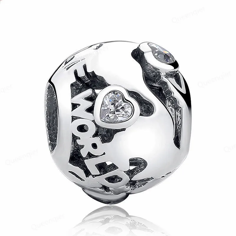 

Бусина-шарм Женская из серебра 925 пробы с фианитами