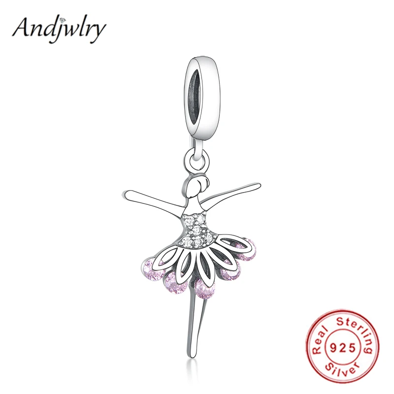 

925 Sterling Silver Ballet Girl Dangle Charm Fits Original Pandora Charms Bracelet 925 Sliver Dangle Pendant Berloque Beads