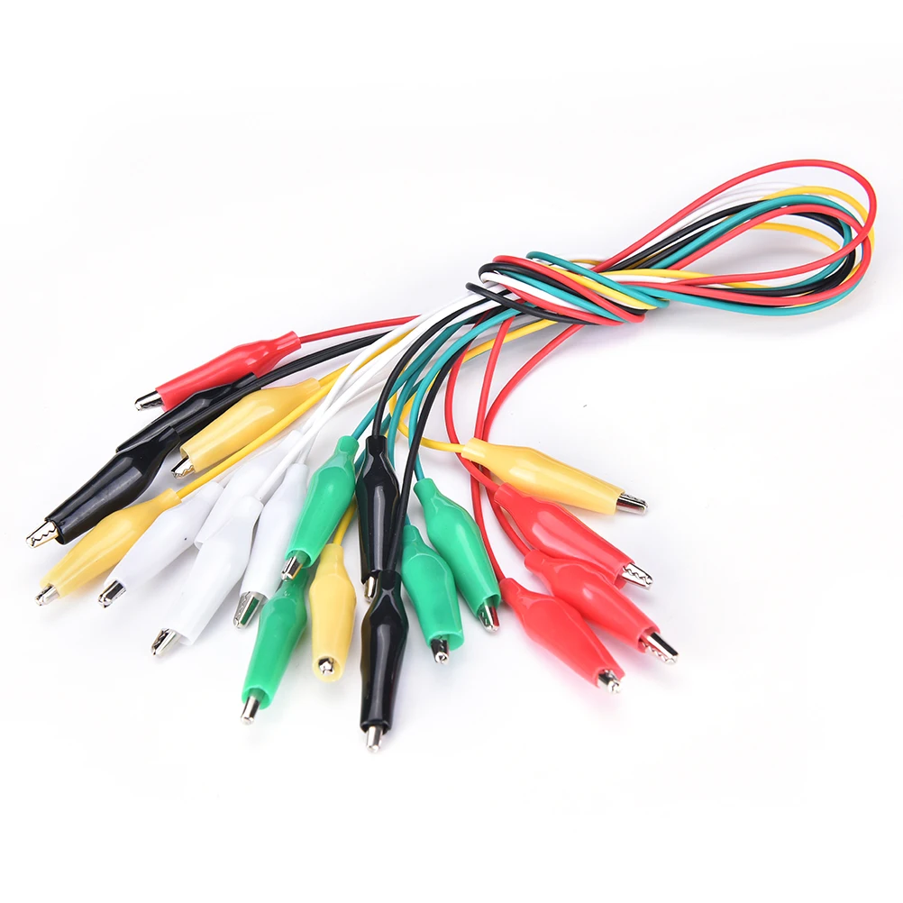 

10 PCS Double-ended Crocodile Clips Cable Alligator Clip Test Cable Leads Clips Wire Electrical Testing Wires Probe