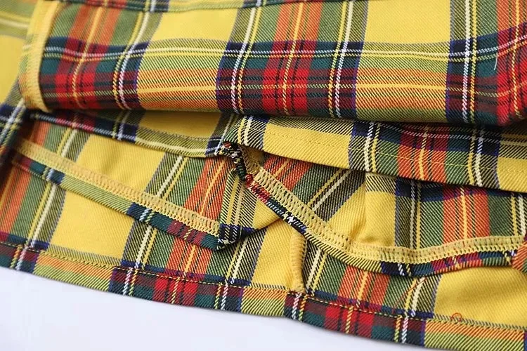 

Retro college style light proof girl's skirt with high waist INS style A-line plaid skirt