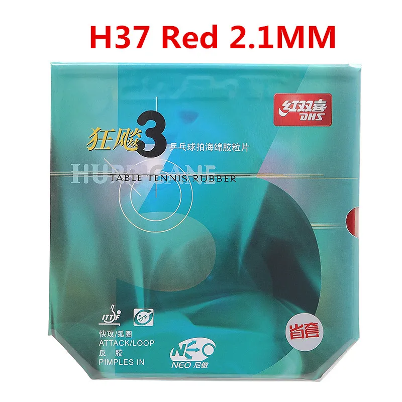Red H37 2.1mm DHS Provincial Hurricane 3 NEO 37 градусов задняя рука пипс-в настольный теннис резиновый пинг-понг Прыщи с губкой Tenis De Mesa - Цвет: Red H37 2.1mm
