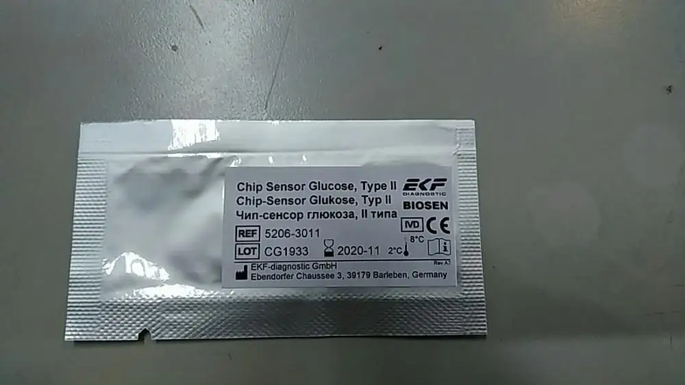 

Чип датчика глюкозы типа II для Анализатора глюкозы и лактат Biosen C-Line 5214-11-0049 (новый, оригинальный)