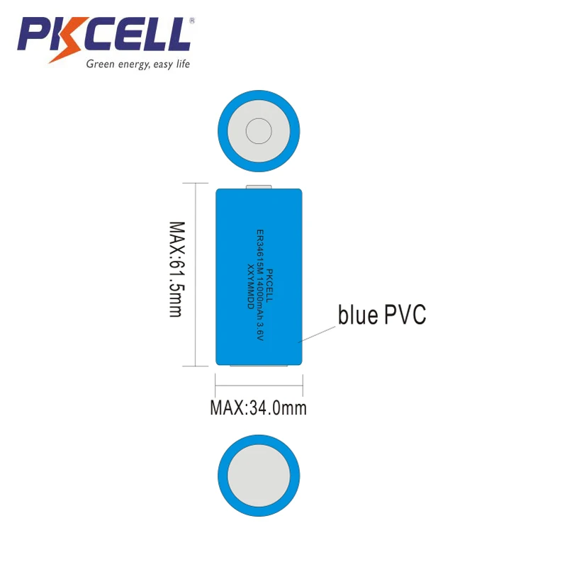 2 шт. PKCELL ER34615M 34615 3 6 V D размер 14000MAH не перезаряжаемый LiSOCl2 батареи литиевые 10 лет |